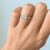 round Cut Diamond Engagement Ring 18K yellow gold 