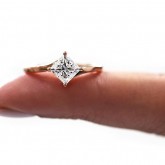 princess Cut Diamond Engagement Ring 18k rose gold 